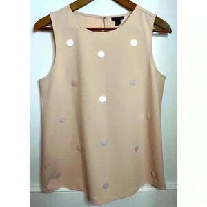 Gorgeous Anne Taylor  Light Pink /Peach Top with Flat Round Beading Size Small